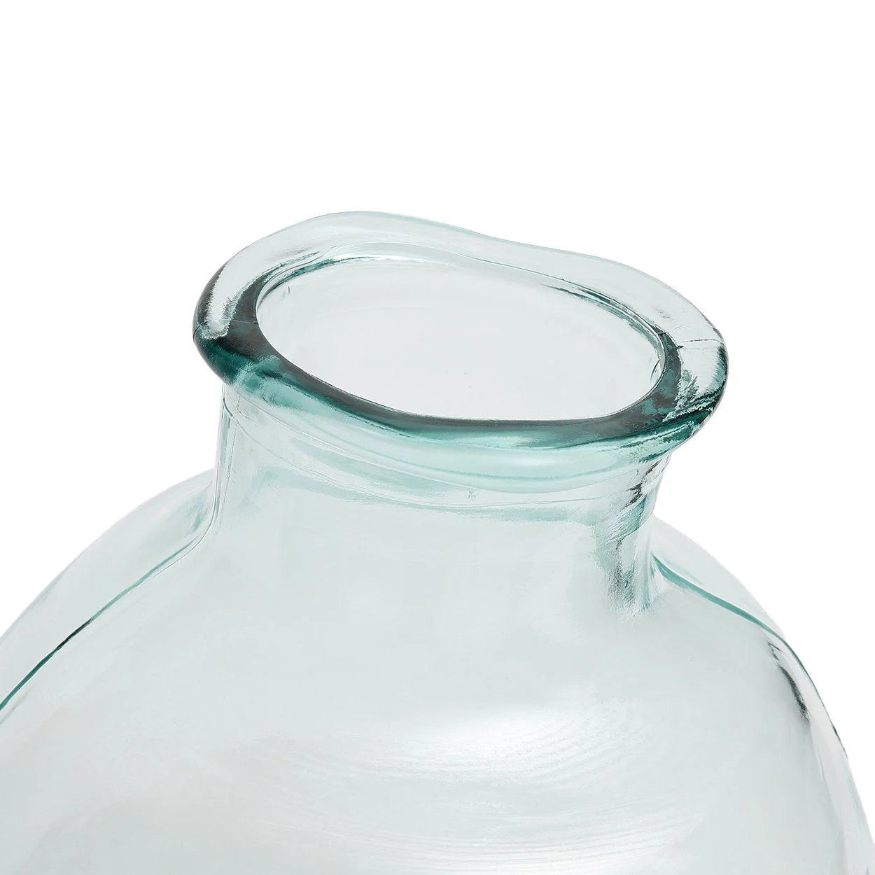 Vase bulle en verre recyclé transparent bleu – H31 cm