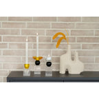 Vase décoratif en céramique mate beige à forme éléphant, H27 cm