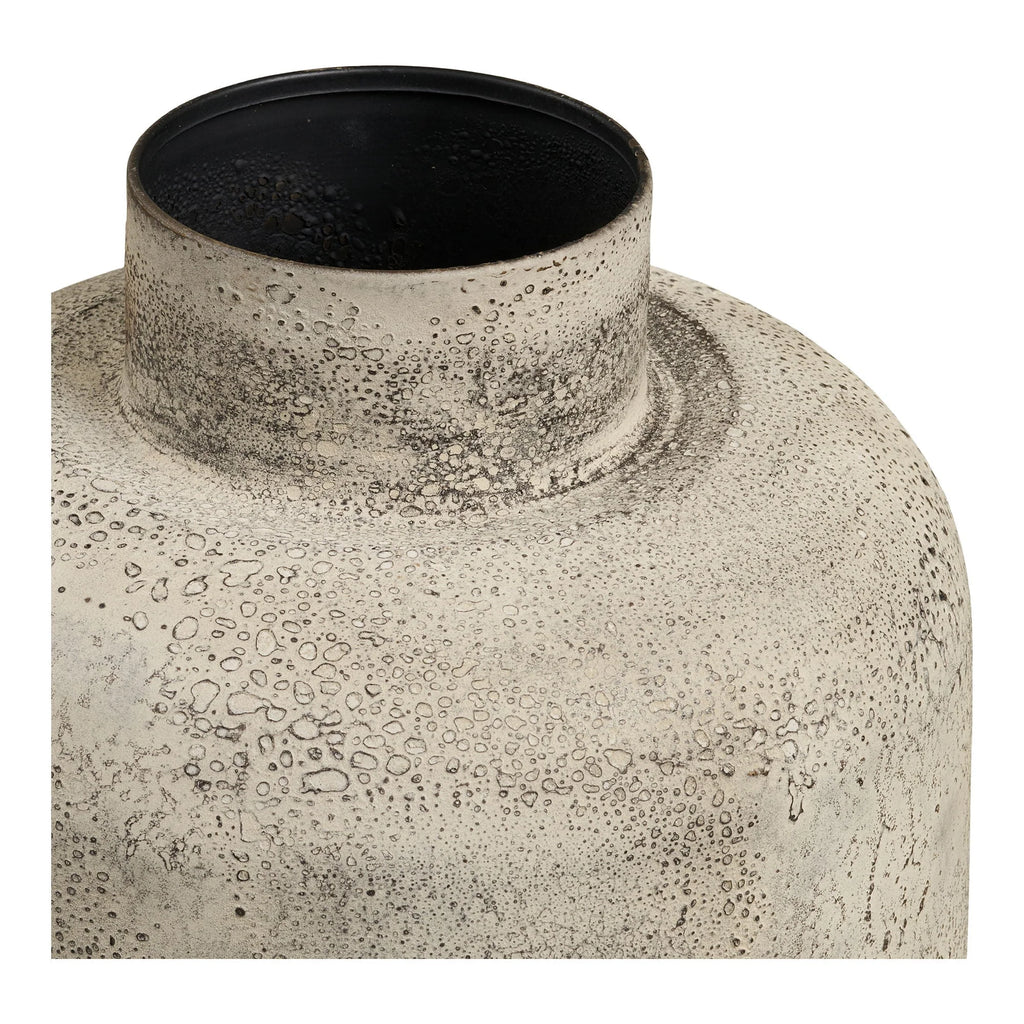 Vase décoratif en métal effet béton mat greige, H60,5 cm