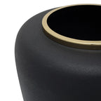 Vase Art Deco 2000 Schwarz Gold, vase gris foncé avec bord en or élégant