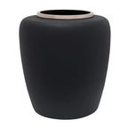 Urne matte noire avec bordure en argent poli dans Vase Art Deco 2000 Schwarz / Roségold