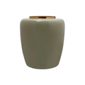 Vase Art Deco 100 Mint Gold en céramique gris clair avec bord en or