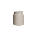 Vase décoratif en papier mâché texturé beige crème H35 cm mat
