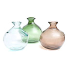 Vase décoratif en verre recyclé vert 18 cm organique