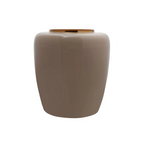 Vase Artisse 100 Taupe Gold en céramique brillante avec bord en or métallique