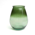 Vase ovale en verre recyclé vert effet dégradé H23 cm