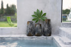 Vase en terre cuite gris antique 31 cm étroit décoratif