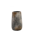 Vase en terre cuite gris antique effet minéral, hauteur 22 cm, style rustique