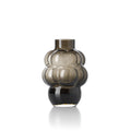 Vase en verre recyclé gris fumé forme bulbe sculptée H21 cm