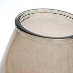 Vase en verre recyclé marron translucide forme ovale – H35,5 cm