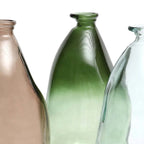 Vase en verre recyclé transparent forme organique bleu – H36 cm