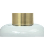 Cap en or brillant sur un vase en verre blanc Glasvase Saigon 200 Grau Gold