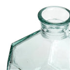 Vase en verre transparent forme géométrique bleue – H18 cm