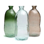 Vase en verre transparent gris silhouette ondulée – H73 cm